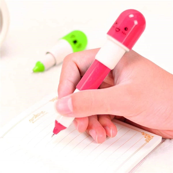 Retractable Pill Capsule Shaped Telescopic Ballpoint Pen