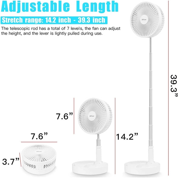 Remote Control Folding Portable Telescopic floor&desk fan