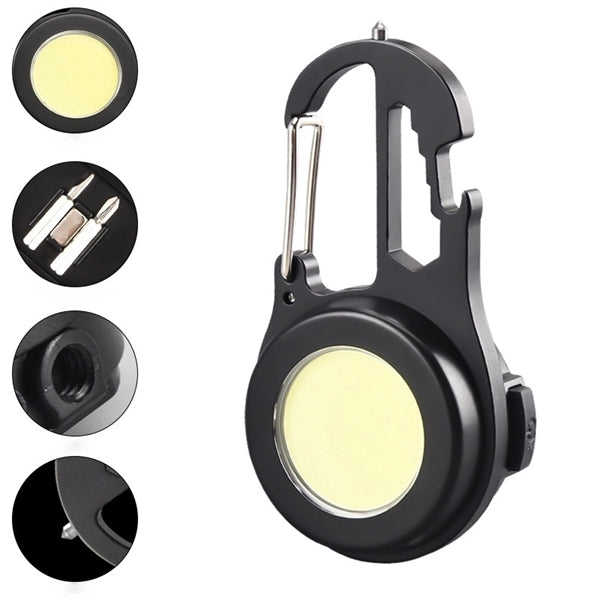 Multi-function Portable COB Keychain Flashlights Work Light