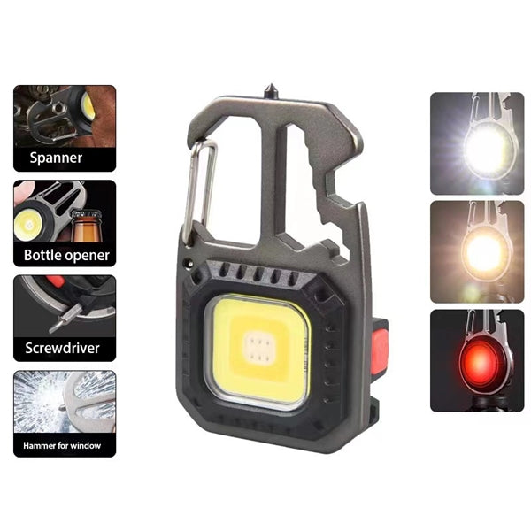 Portable Multi-function COB Keychain Flashlights Work Light