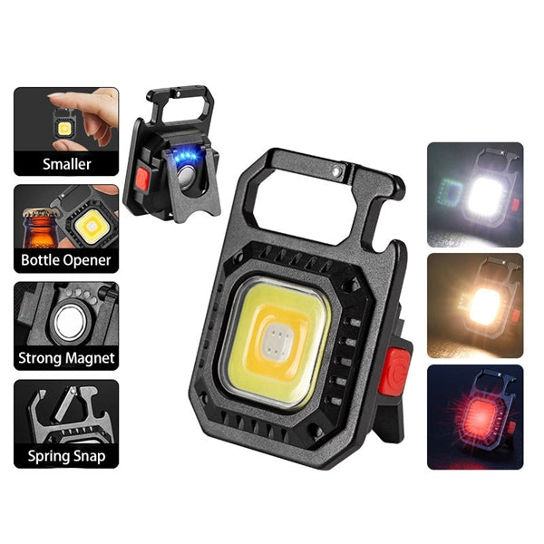 Portable Multi-function Keychain Flashlights Work COB Light
