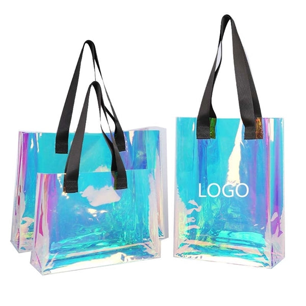 PVC Holographic Rainbow Iridescent Tote Bag