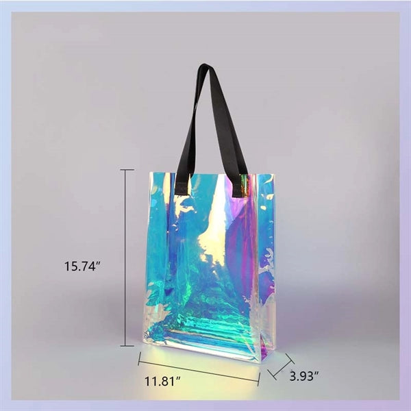 PVC Holographic Rainbow Iridescent Tote Bag
