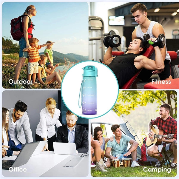 32 Oz Sport Water Bottle with Time Marker