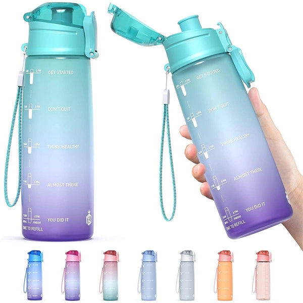 32 Oz Sport Water Bottle with Time Marker