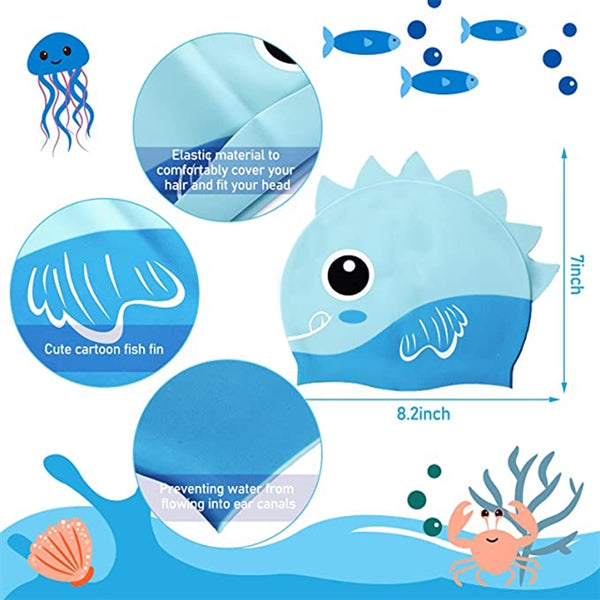 Kids Silicone Waterproof Swimming Bathing Cap