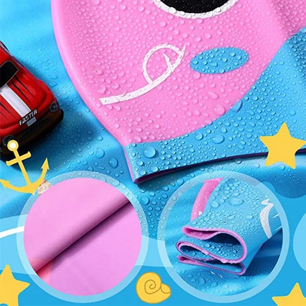 Kids Silicone Waterproof Swimming Bathing Cap