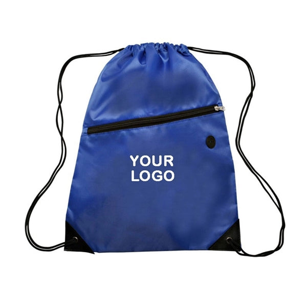 Polyester Drawstring Backpack with Pocket