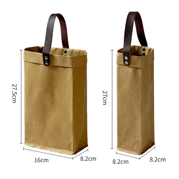 Washable Kraft Paper Wine Tote Bag