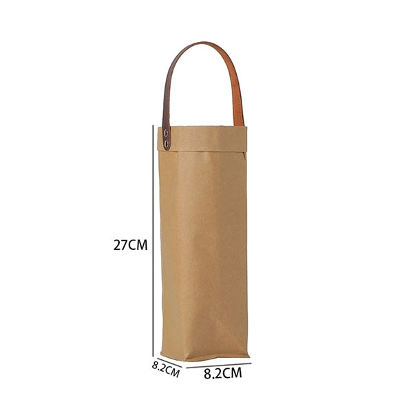Washable Kraft Paper Wine Tote Bag