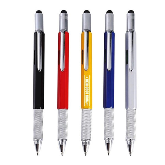 Protable Metal Multi tool Pen 6-in-1 Stylus Pen Ruler