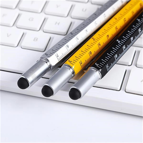 Protable Metal Multi tool Pen 6-in-1 Stylus Pen Ruler