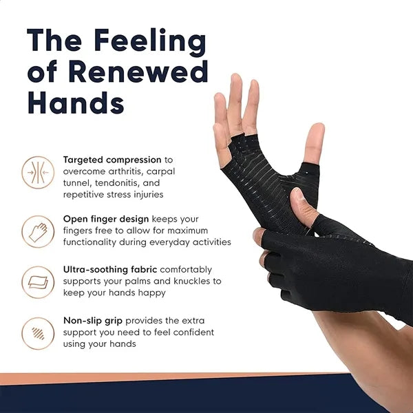 Copper Infused Compression Arthritis Fingerless Gloves
