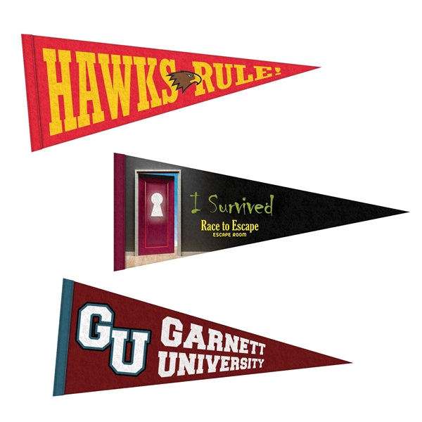 4" x 10" Custom Printed Soft Felt Pennant
