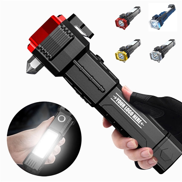 Durable Usb Rechargeable Safety Hammer Flashlight