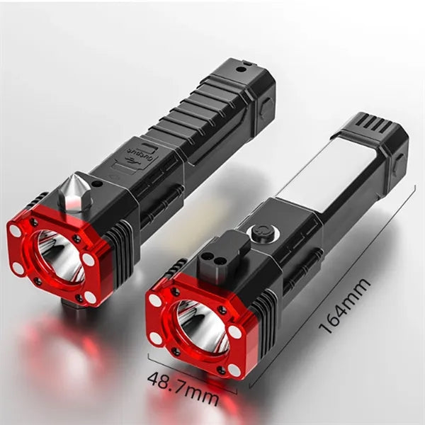 Durable Usb Rechargeable Safety Hammer Flashlight
