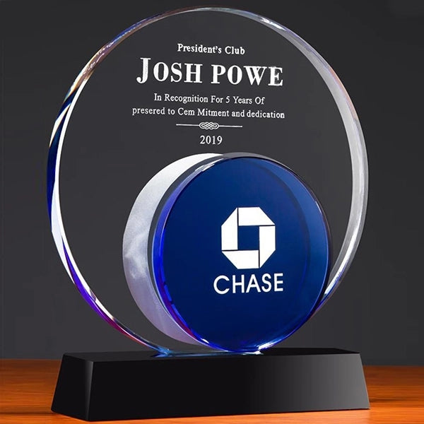 Blue Eclipse crystal award