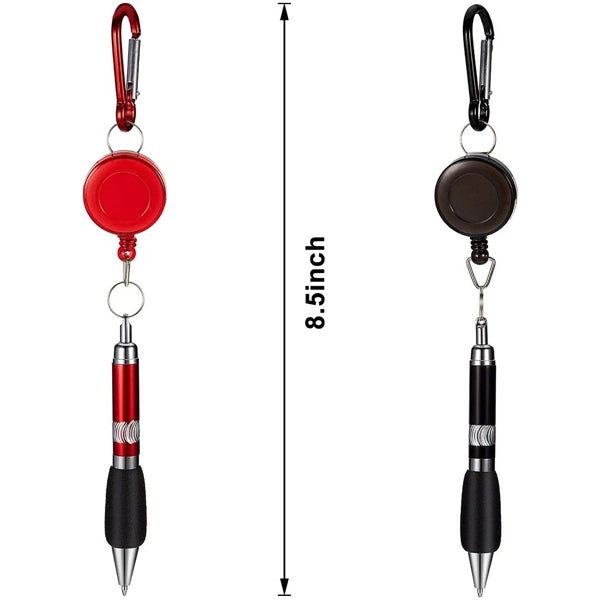 Retractable Pull Pen Keychain Clip