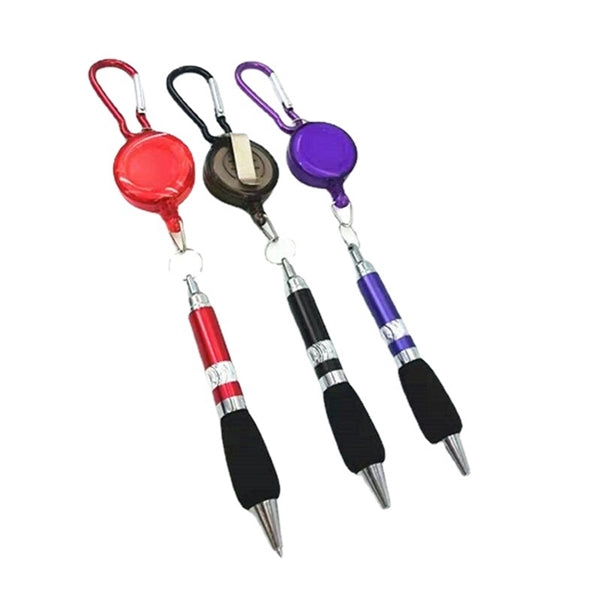 Retractable Pull Pen Keychain Clip