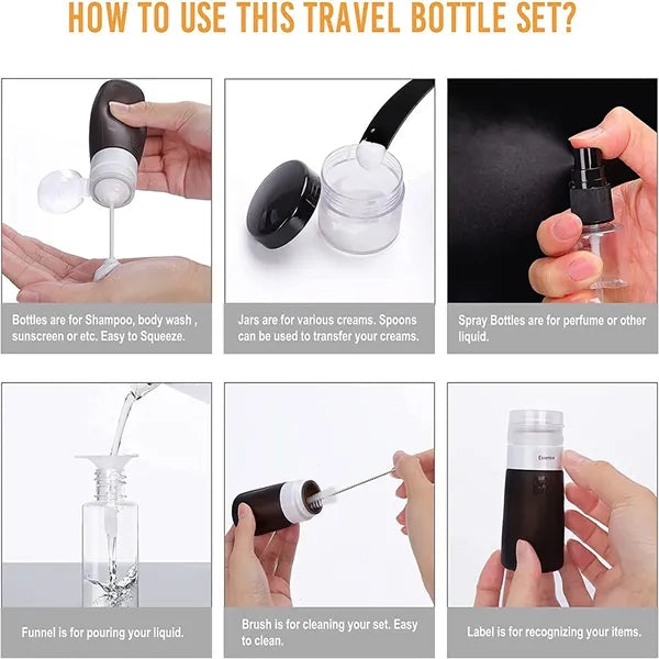 16 Pack Silicone Travel Bottles Set for Toiletries