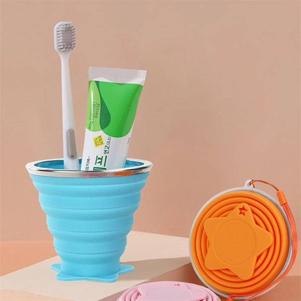 9oz Portable Foldable Leakproof Silicone Cups Camping Mug
