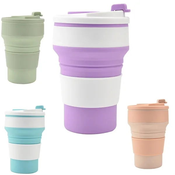 17oz Portable Foldable Leakproof Camping Cups Silicone Mug