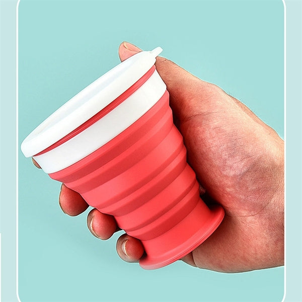 12oz Portable Silicone Collapsible Travel Cup Camping Mug