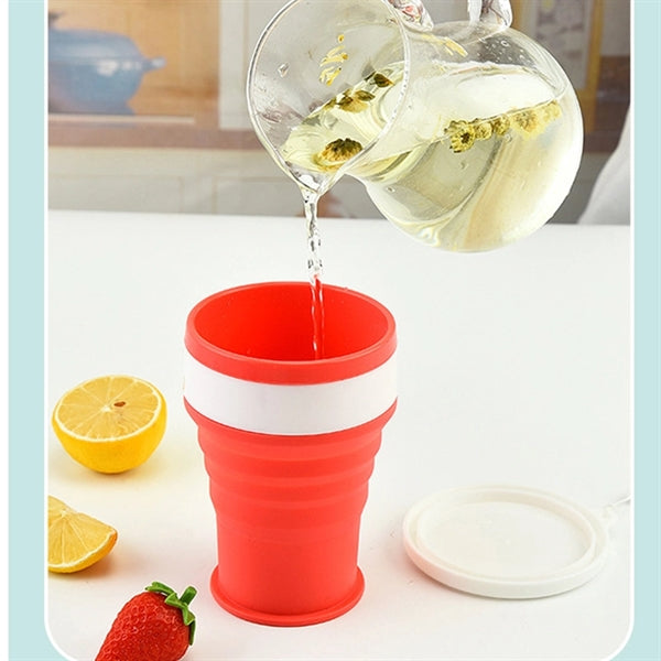 12oz Portable Silicone Collapsible Travel Cup Camping Mug