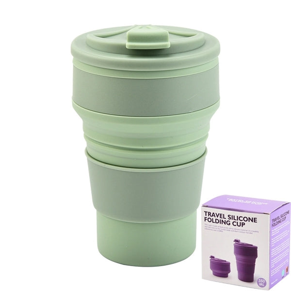 12oz Silicone Collapsible Travel Cup Expandable Drinking Mug