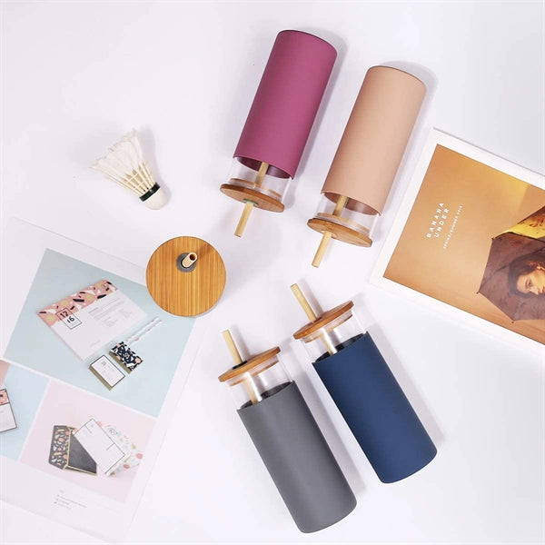 17OZ Protective Tumbler Glass Water Bottle