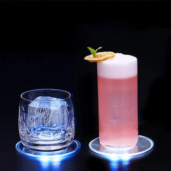 Ultra-Thin Crystal LED Luminous Waterproof Round Coasters