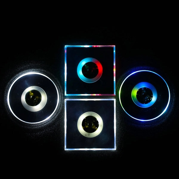 Ultra-Thin Crystal LED Luminous Waterproof Round Coasters