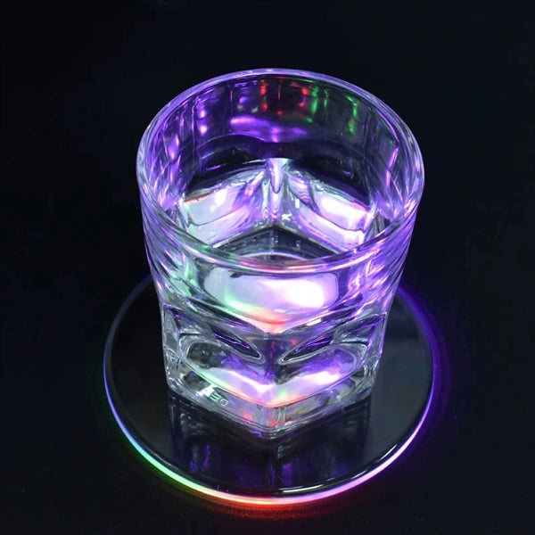 Transparent Ultra-Thin LED Luminous Waterproof Round Coaster