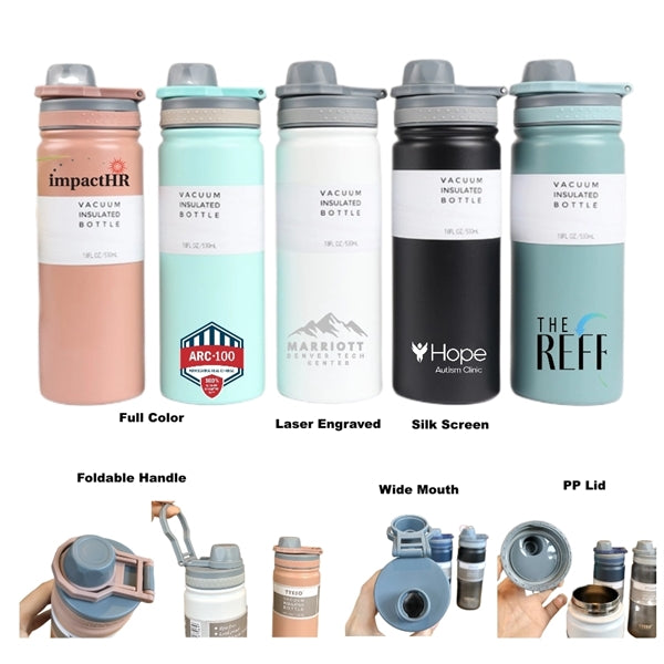 18/25 oz Double-Wall Insulated Stainless Steel Sports Bottle