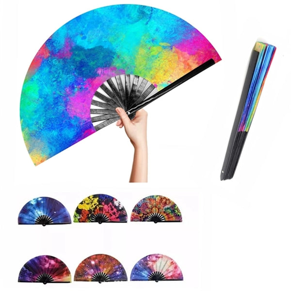 Large Silk Bamboo Folding Hand Fan