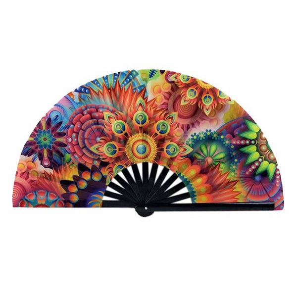 Large Silk Bamboo Folding Hand Fan