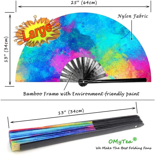 Large Silk Bamboo Folding Hand Fan