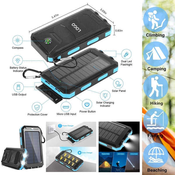 Fast Shipping-Solar Charger Carabiner Power Bank