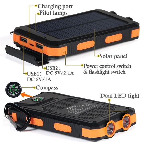 Fast Shipping-Solar Charger Carabiner Power Bank