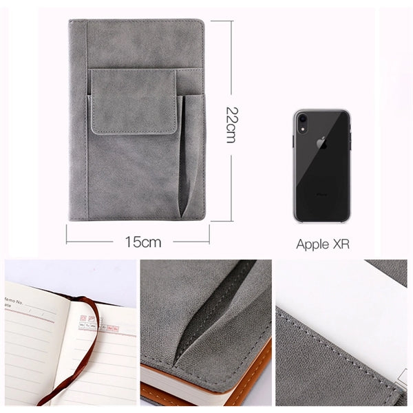Multi-Function Business A5 Notebook With Phone Pocket