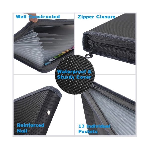 Accordion File Folder Document Organizer