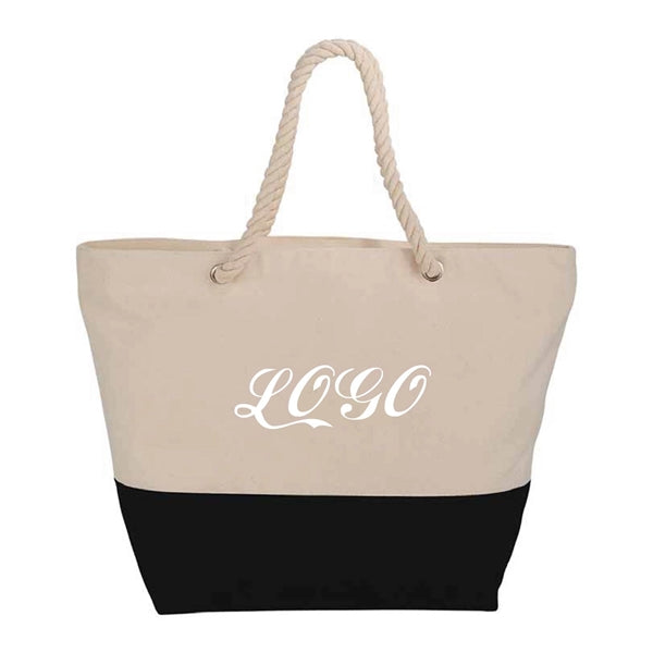 22" Heavy Duty Cotton Canvas Tote Bag (Zippered)