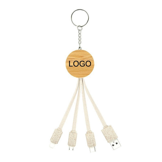 Bamboo 3-In-1 Charging Cable-ROUND