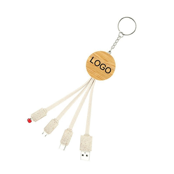 Bamboo 3-In-1 Charging Cable-ROUND