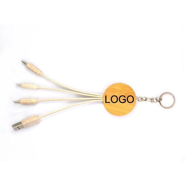 Bamboo 3-In-1 Charging Cable-ROUND