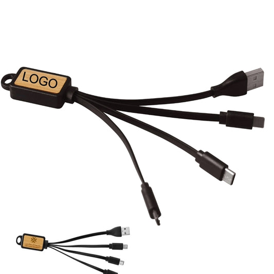 Bamboo Finish 3-in 1 Charging Cable