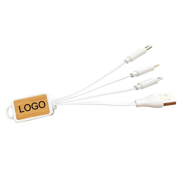 Bamboo Finish 3-in 1 Charging Cable