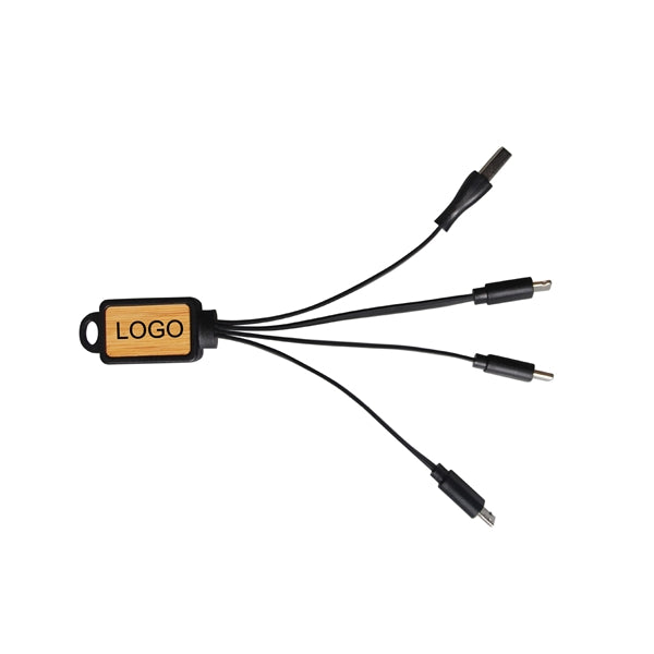 Bamboo Finish 3-in 1 Charging Cable