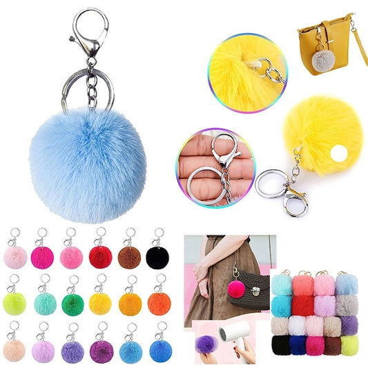 Pom Fur Ball Keychain