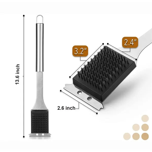 Stainless Steel BBQ Grill Brush and Scraper